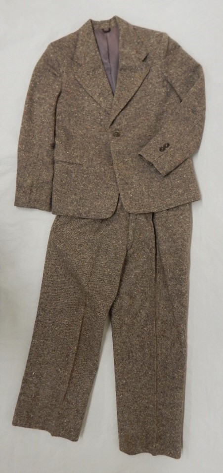 A young boy's brown Easter suit